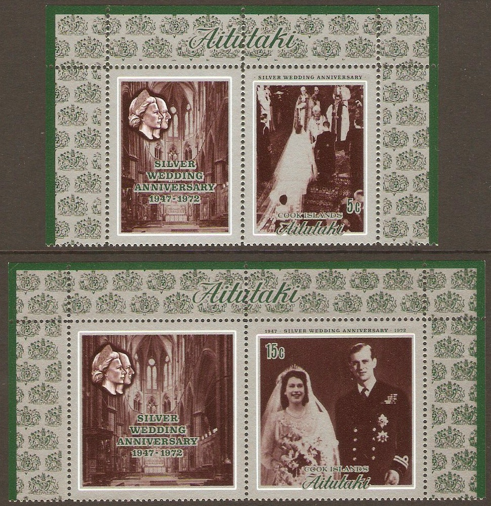 Aitutaki 1972 Silver Wedding Set. SG46-SG47. - Click Image to Close
