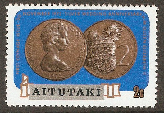 Aitutaki 1973 2c Coinage series. SG72
