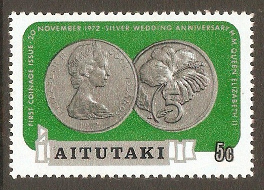 Aitutaki 1973 5c Coinage series. SG73