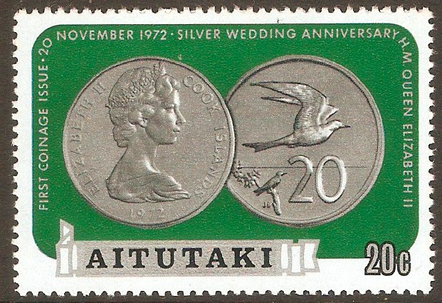 Aitutaki 1973 20c Coinage series. SG75