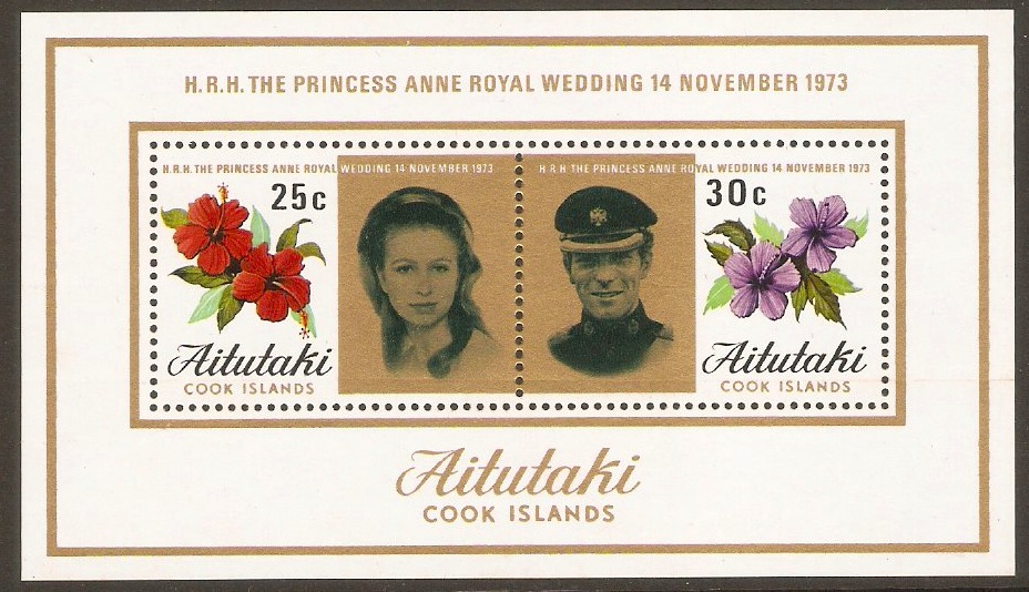 Aitutaki 1973 Royal Wedding Sheet. SGMS84. - Click Image to Close