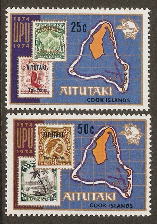 Aitutaki 1974 UPU Centenary set. SG120-SG121.