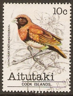 Aitutaki 1981 10c Birds 1st. Series. SG329.