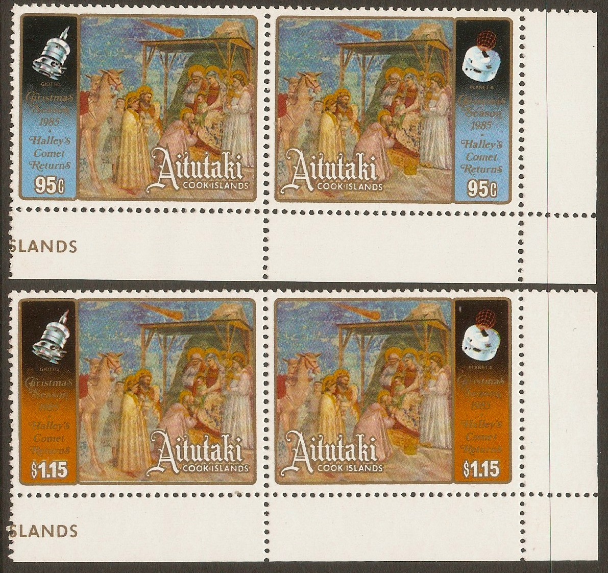 Aitutaki 1985 Christmas set. SG532-SG535.