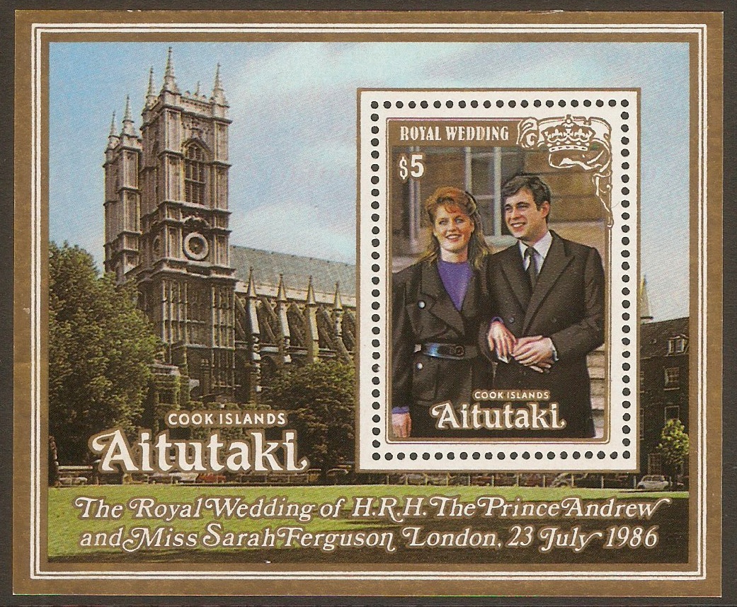 Aitutaki 1986 $2 Royal Wedding sheet. SGMS548.