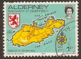 Alderney 1983 1p Islands Scenes Stamp Series. SGA1.