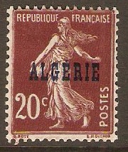 Algeria 1924 20c Purple-brown. SG13.
