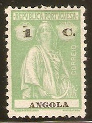 Angola 1915 1c Green. SG298.