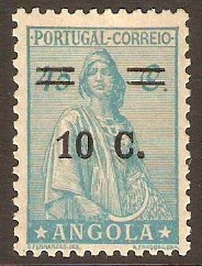 Angola 1934 10c on 45c Turquoise-blue. SG372.