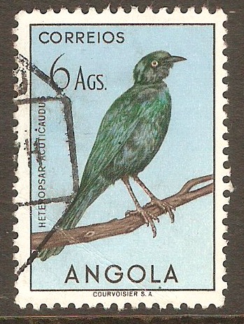 Angola 1951 6a Birds series - Glossy starling. SG472.