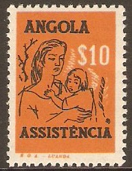 Angola 1959 10c Black and orange Charity Stamp. SGC538.