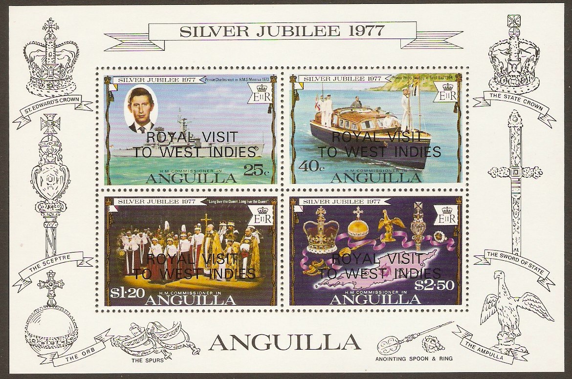 Anguilla 1977 Royal Visit Sheet. SGMS302.