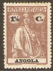 Angola 1915 1c Chocolate. SG279.