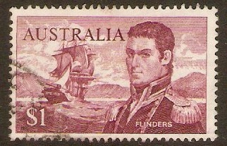 Australia 1966 $1 Brown-purple - Flinders. SG401.