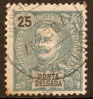 Ponta Delgada 1897 25r Blue-green. SG34.
