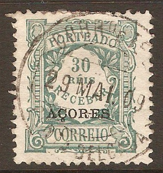 Azores 1904 30r Green - Postage Due. SGD182.