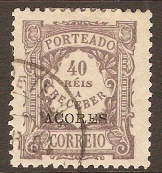 Azores 1904 40r Deep lilac - Postage Due. SGD183.