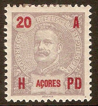 Azores 1906 20r Deep lilac. SG182.