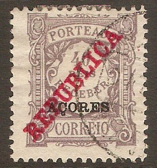 Azores 1911 40r Deep lilac - Postage Due. SGD222
