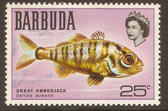 Barbuda 1968 25c Fishes series. SG21.