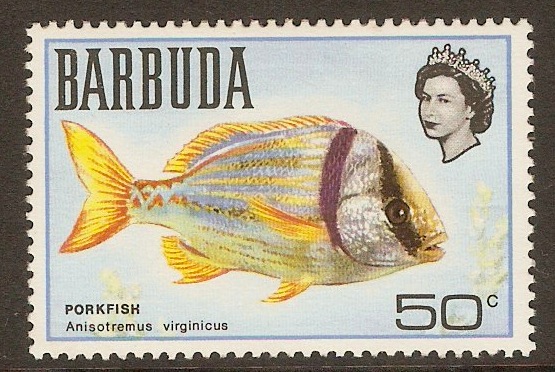 Barbuda 1968 50c Fishes series. SG23.