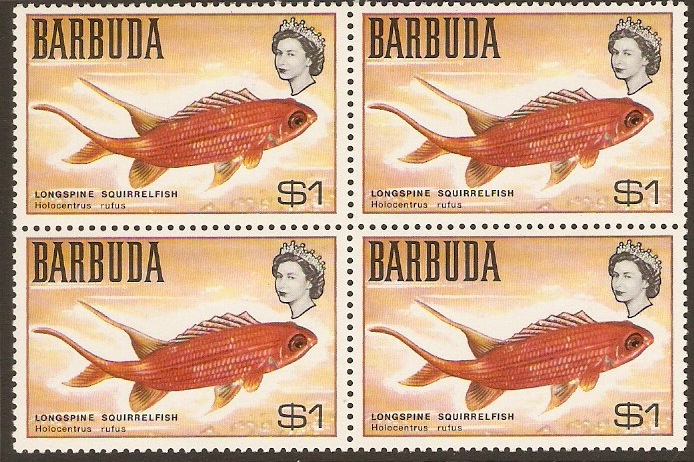 Barbuda 1968 $1 Fishes series. SG25.