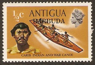 Barbuda 1973 c War Canoe Stamp. SG116.