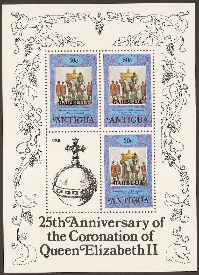 Barbuda 1978 50c Coronation Anniversary Stamps. SG417.