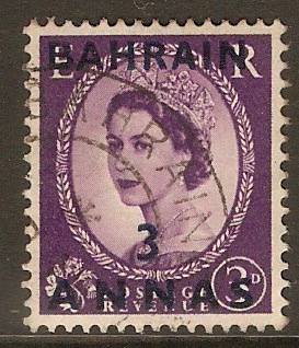 Bahrain 1952 3a on 3d Deep lilac. SG85.