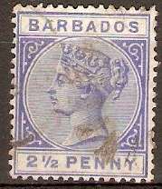 Barbados 1882 2d Blue. SG93.