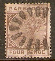 Barbados 1882 4d Pale brown. SG98.
