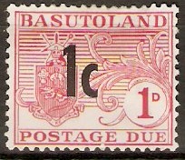 Basutoland 1961 1c on 1d Carmine - Postage Due. SGD5.