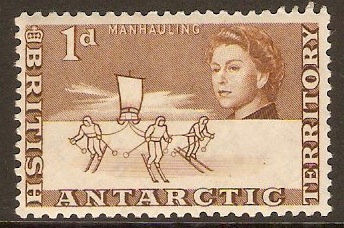 British Antarctic Territory 1963 1d Brown. SG2.