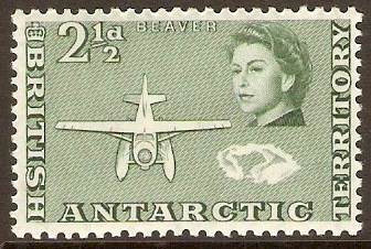 British Antarctic 1963 2d Myrtle-green. SG5.
