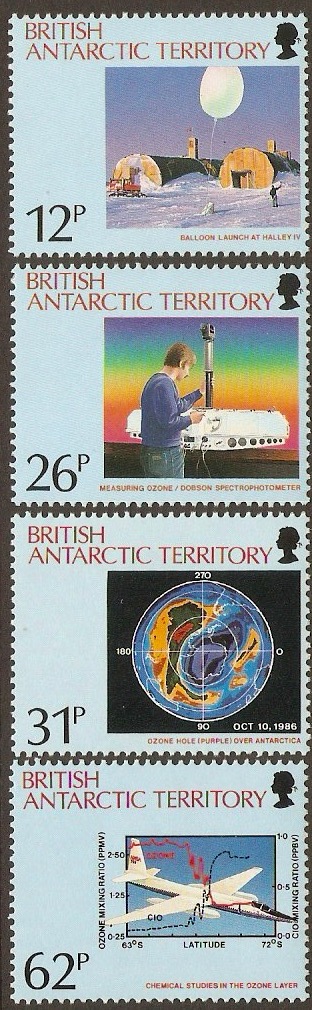 British Antarctic 1991 Ozone Hole Discovery Set. SG192-SG195.