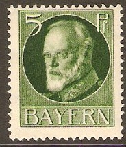 Bavaria 1914 5pf Deep green - King Ludwig III. SG174A.
