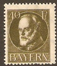 Bavaria 1914 40pf Olive - King Ludwig III. SG185A.