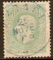 Belgian Congo 1886 5c Green. SG1.