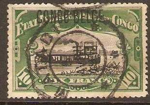 Belgian Congo 1909 10f Black and green. SG55.