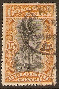 Belgian Congo 1910 15c Black and ochre. SG62.