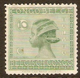 Belgian Congo 1923 10c Green. SG118.