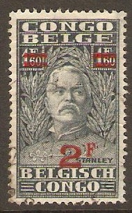 Belgian Congo 1931 2f on 1f.60 Slate. SG173.
