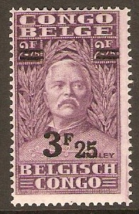 Belgian Congo 1931 3f.25 on 2f.75 Purple. SG175.