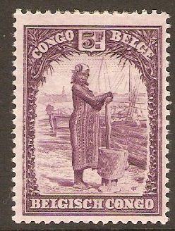 Belgian Congo 1931 5f Purple. SG194.