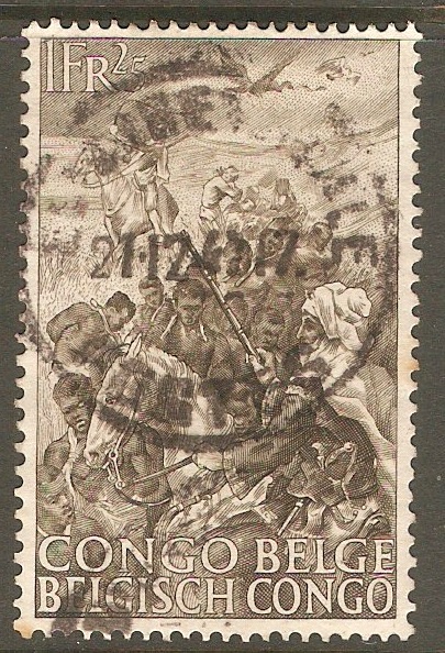 Belgian Congo 1947 1f.25 Sepia. SG270.