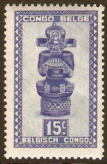 Belgian Congo 1947 15c Dull ultramarine. SG274.