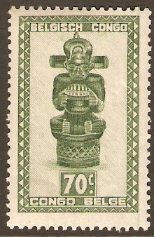 Belgian Congo 1947 70c Deep green. SG279.