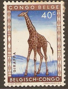 Belgian Congo 1959 40c Animals Series. SG341