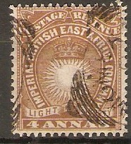 British East Africa 1890 4a Yellow-brown. SG9.