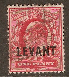 British Levant 1905 1d Scarlet. SGL2.